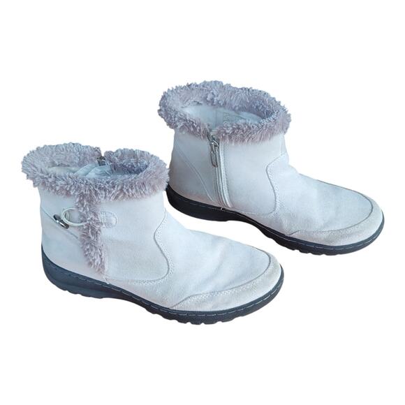 Khombu Iris Winter Snow Boots Side Zip White Suede Women's US 9 - Picture 8 of 9